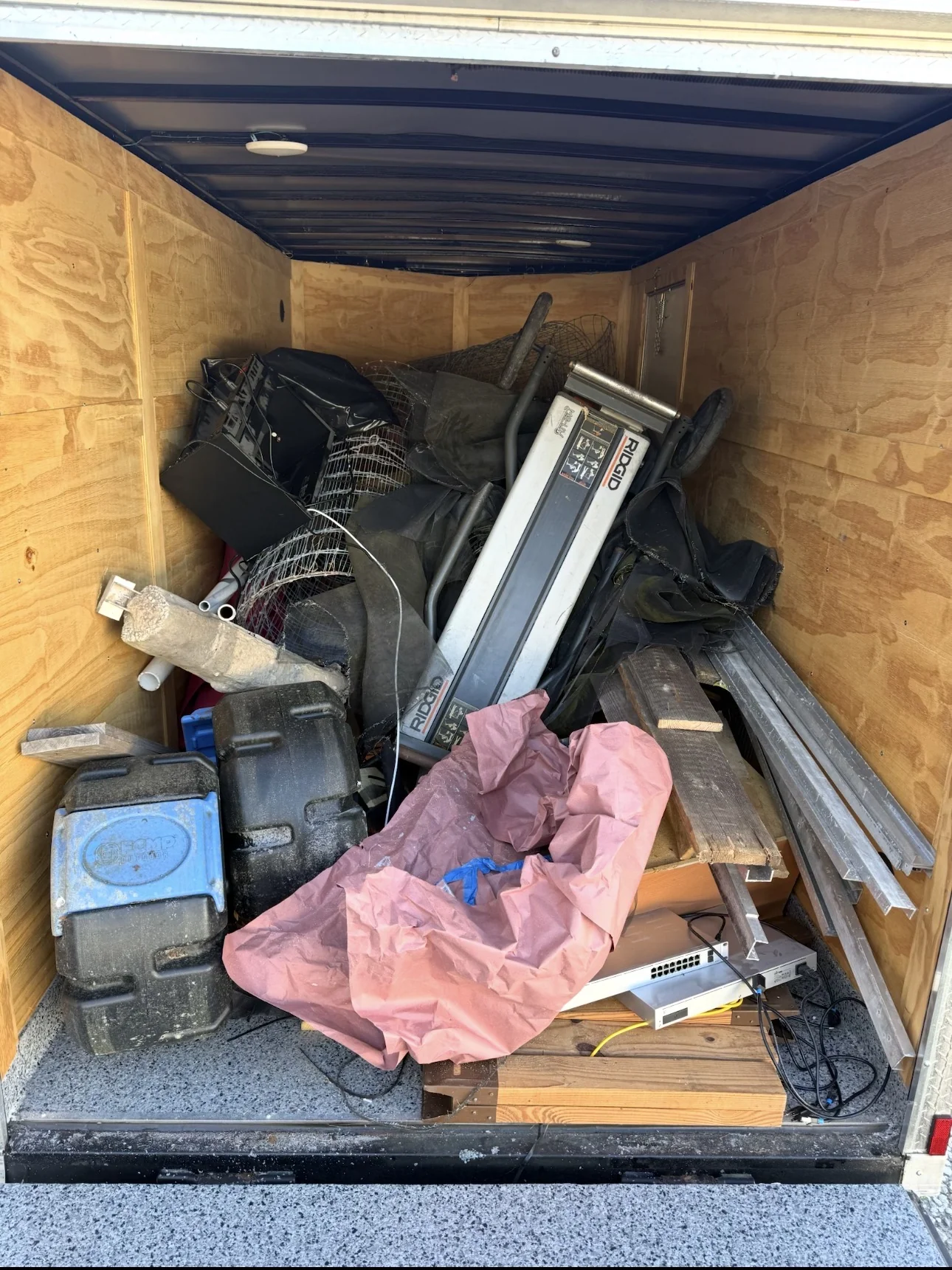 Fully loaded Ancient City Junk Removal trailer after a job in St. Augustine